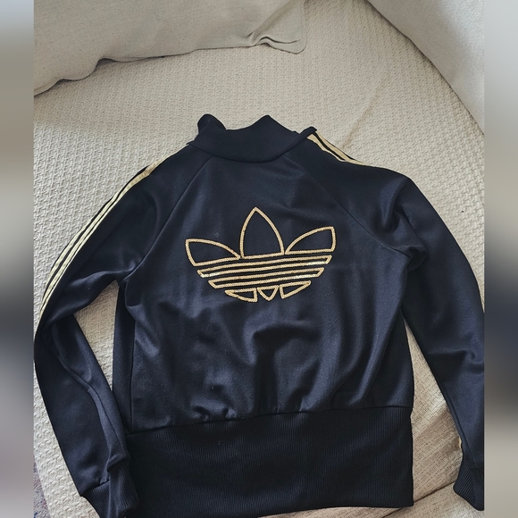 Vintage Adidas Black and Gold Track Jacket - Picture 2 of 5